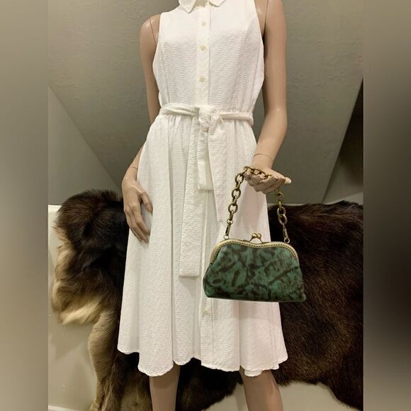 Handsewn Vintage Genuine Cowhide Clutch/Wristlet/Crossbody & 2 Chain Styles - Picture 3 of 13